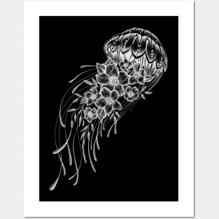 Jellyfish flower design Posters and Art